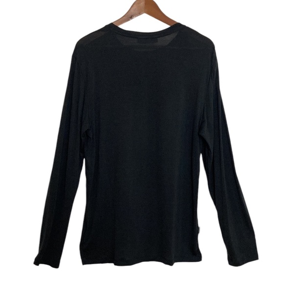 Icebreaker T Shirt Mens Medium Black Cool Lite Merino Blend Long Sleeve Crew - Picture 2 of 12